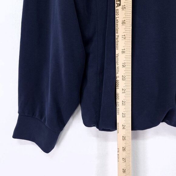 Athleta Hoodie Womens XL Blue Seasoft Bubble Hem Drawstring Pullover Lounge - Picture 5 of 15